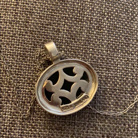 S s black onyx’s end Marcasites stone necklace - Picture 4 of 5